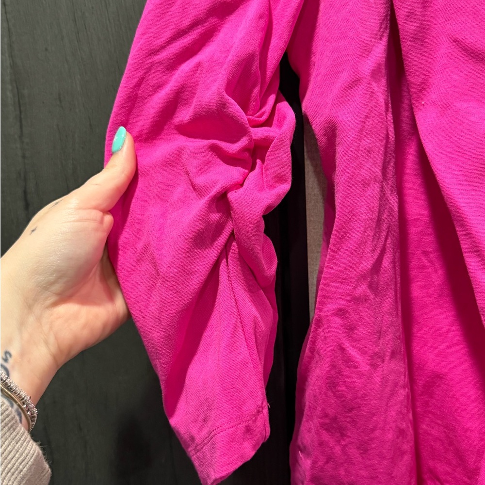 Bold Hot Pink Open Front Blazer - Picture 2 of 3